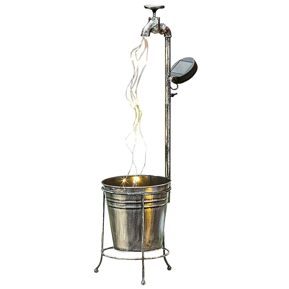 

Solar Powered Garden Art Light Decor Watering Can Style Fairylight Solar Water Faucet Planter Light Lawn Art Outdoor Decor New
