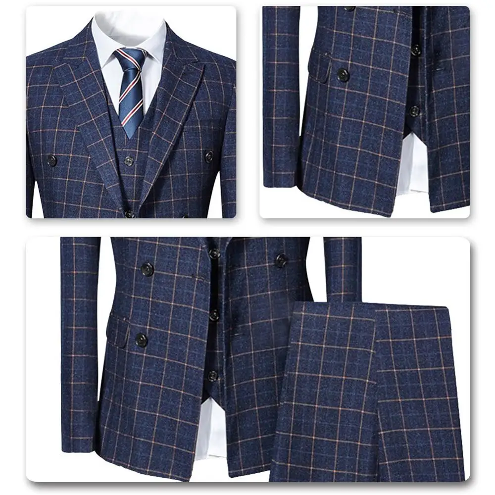 Мужские костюмы в европейском стиле повседневные мужские из трех предметов