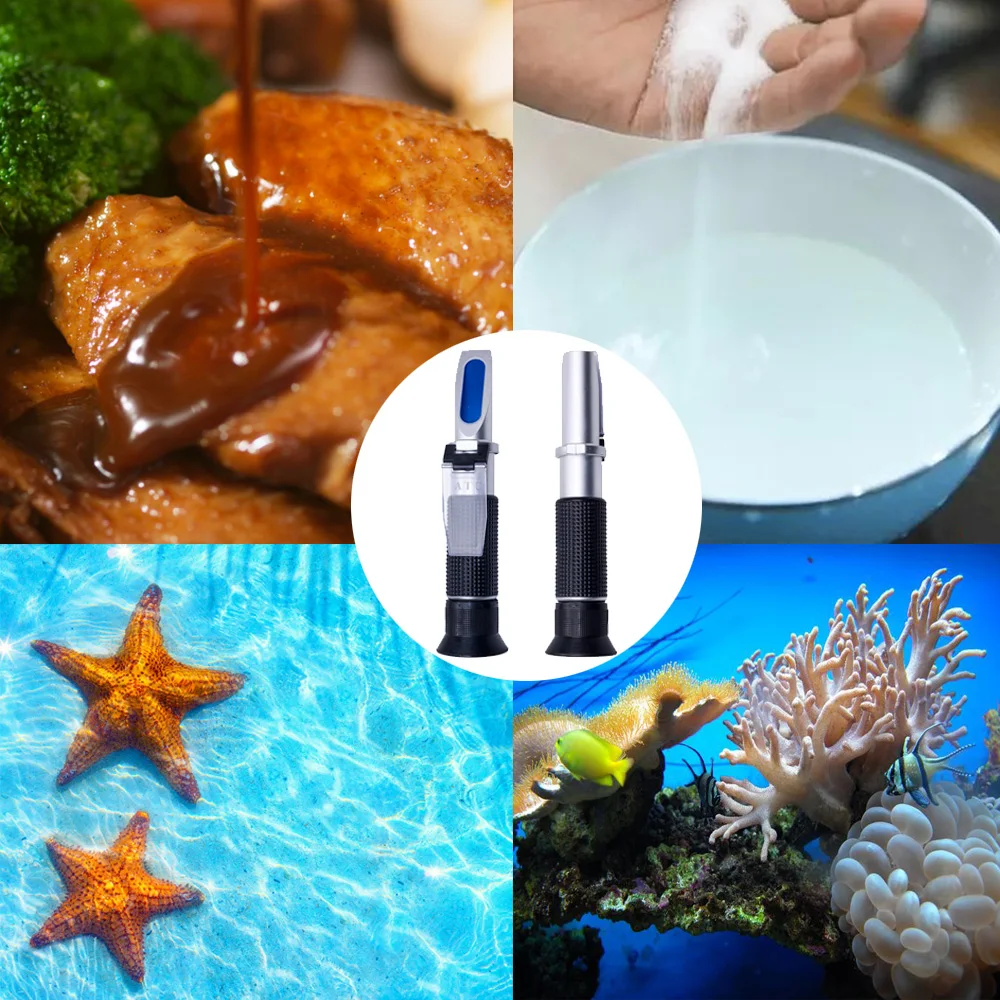 

0-28% Salinometer Hand Held Salinity Refractometer Salt Water Concentration Tester Saltwater Refractometers For Aquarium