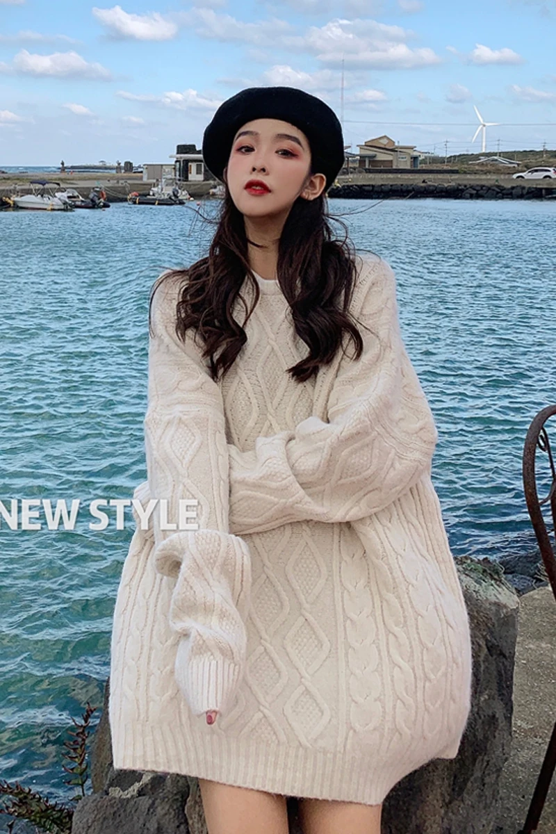 

Feminino Sale Fall/winter Japanese Twist Pullover Sweater 2020 New Korean Version Loose Outer Wear Lazy Style Women