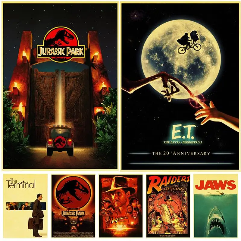 Классические фильмы WTQ Спилберга Картина на холсте ретро постер Настенный декор