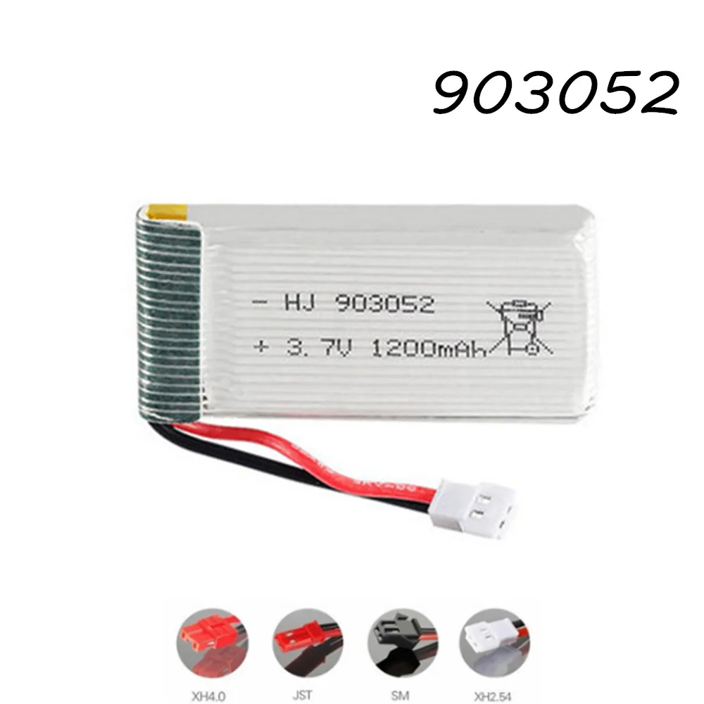 Аккумулятор Lipo 3,7 в 1200 мАч 903052 для Syma X5 X5C X5sw X5sc X5s X5sc -1 X5hw X5uw M18 H5P, запасные части для радиоуправляемого дрона, 1 шт.