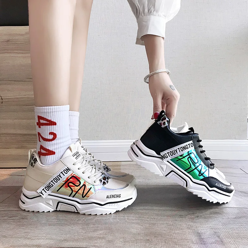 2020 Новая модная обувь с подошвой из вулканизированной резины женская