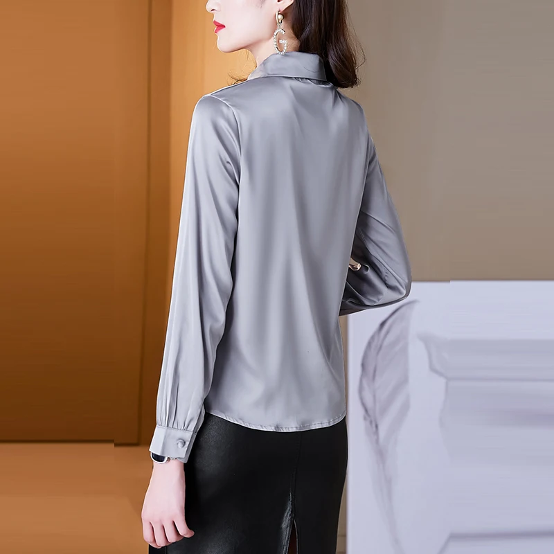 Блузка женская морозовая в Корейском стиле модная винтажная рубашка с длинным