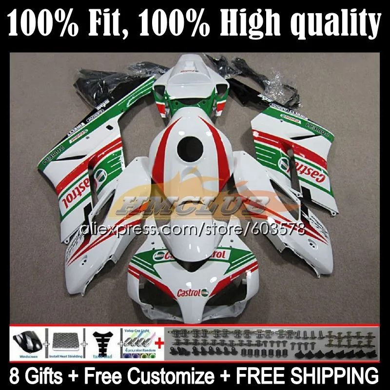 

Bodys Injection For HONDA CBR1000 CBR 1000 RR CC 1000CC 50CL.24 CBR1000RR 04 05 CBR 1000RR 2004 2005 OEM Fairings Castrol green