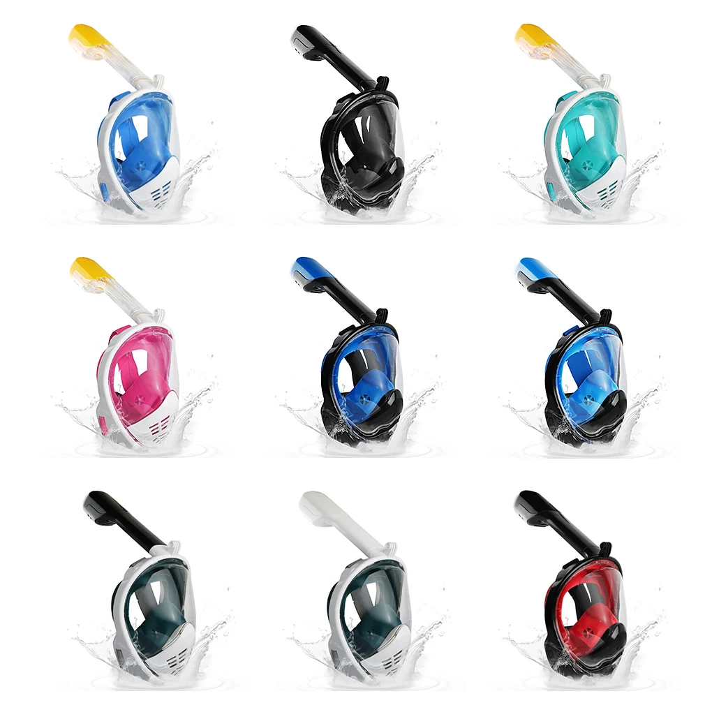 

New Full Face Snorkeling Masks Panoramic View Anti-fog Anti-Leak Swimming Snorkel Scuba Underwater Diving Mask GoPro Compatible