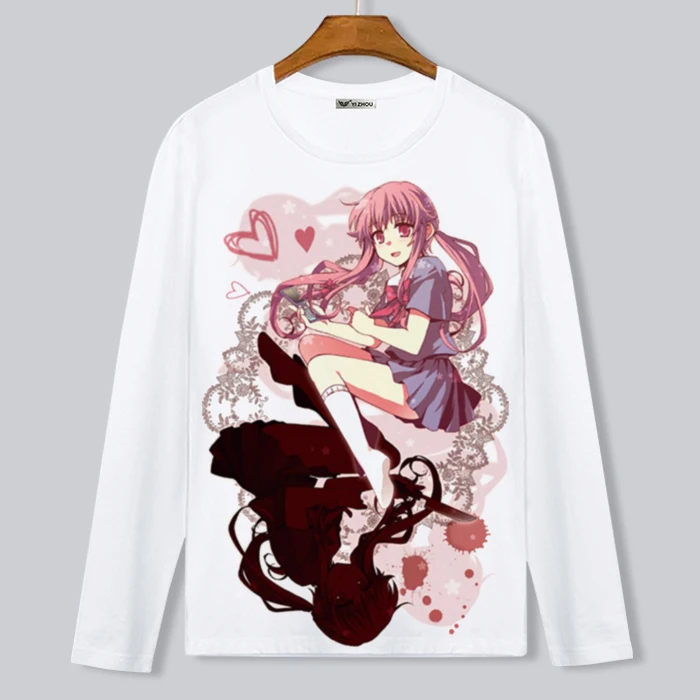 

Future Diary Anime Gasai Yuno Printed Unisex Spring Autumn Long Sleeve T-shirt Daily Outdoor Costume Women Men Gift