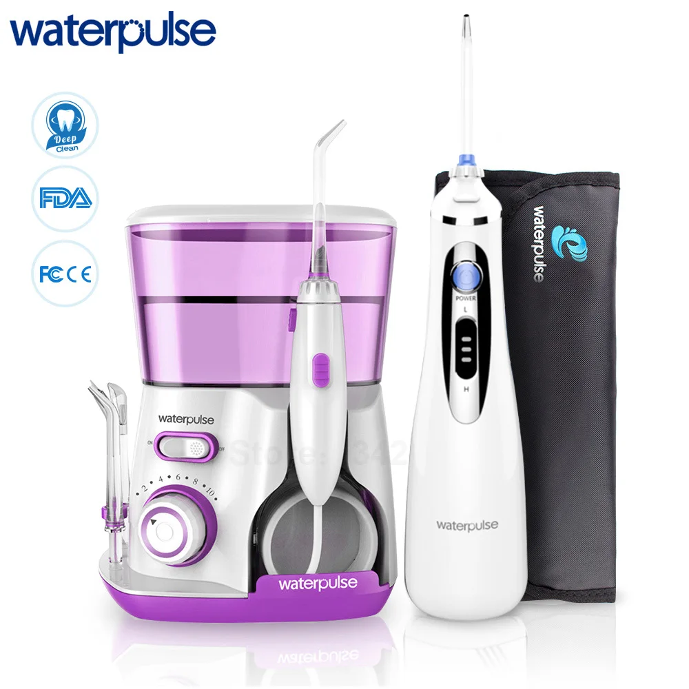 Waterpulse V300+V400Plus ирригатор воды с 9 советы электрические Ирригатор для полости рта