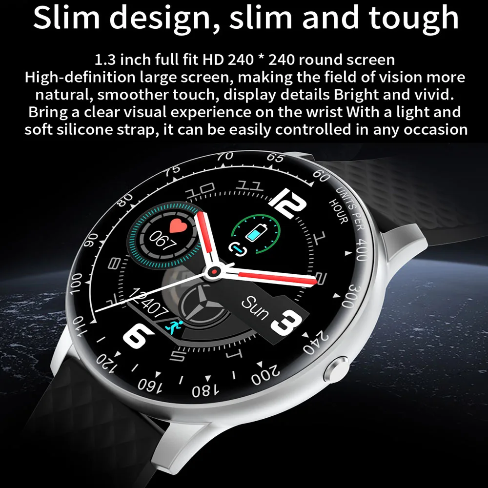 H30 смарт часы для мужские настроить Watchface Полное касание фитнес браслет