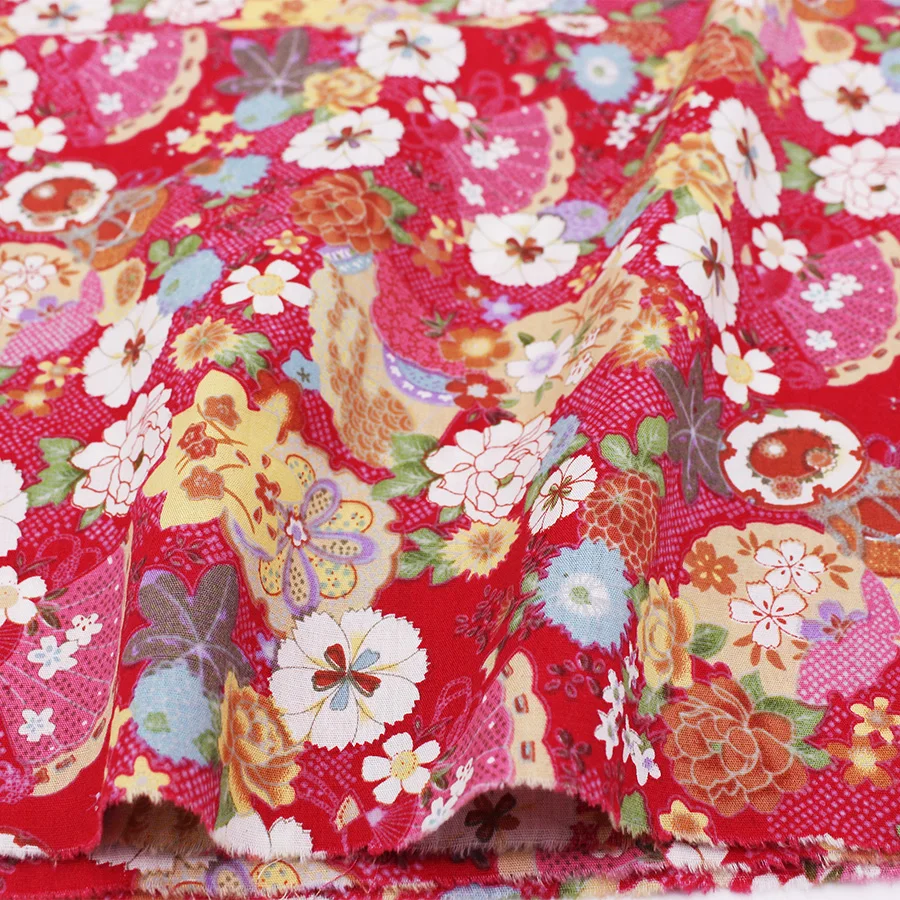 1 Pcs 50x147cm CMCYILING набивная хлопковая ткань для DIY Лоскутная ткань стеганая швейная ткань Tissu ткани Тильда японская ткань - Цвет: 1 Pcs 50x147cm