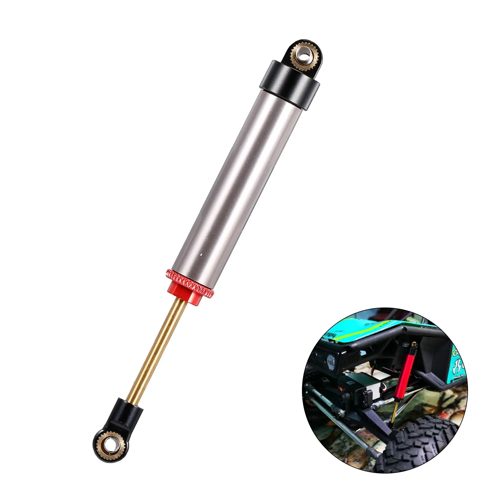 

Built-in Spring 100mm Shock Absorber Damper Compatible with 1/10 RC Crawler Axial SCX10 90046 TRX-4 MST Redcat 2PCS Upgrade