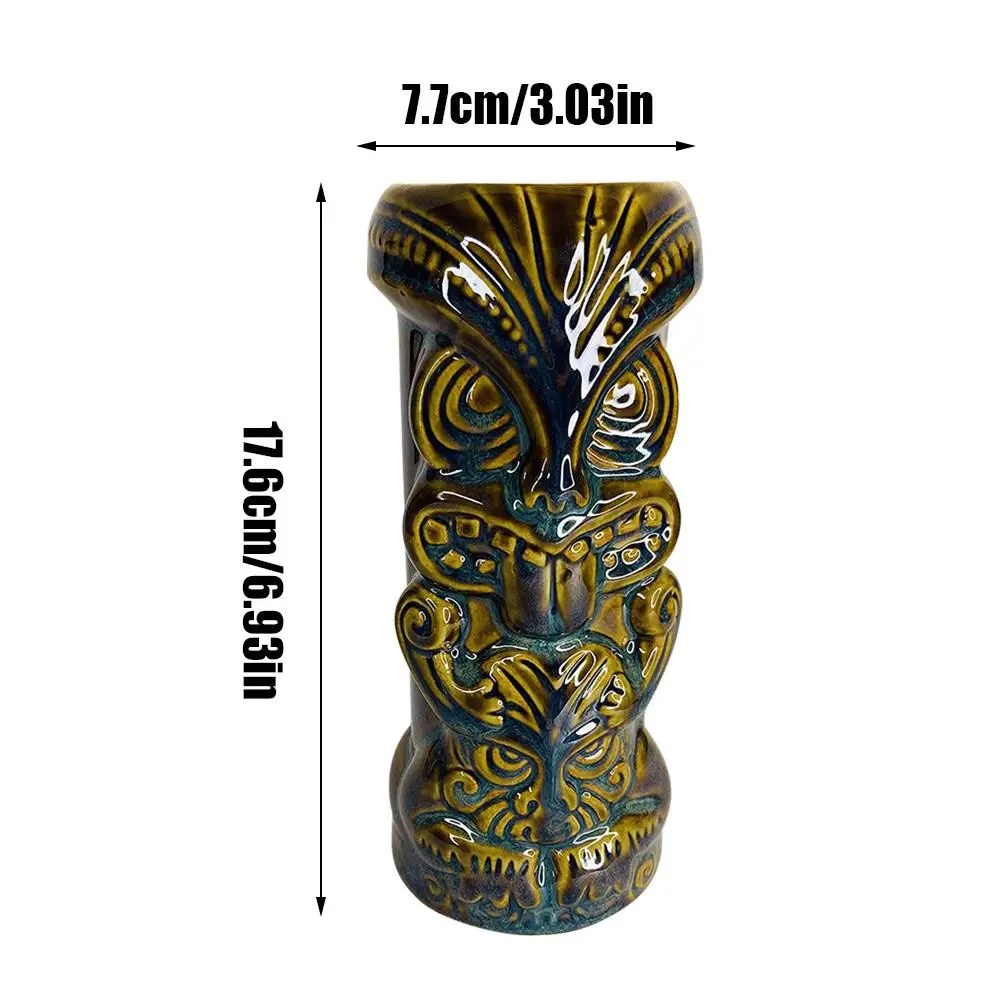 

450mL Tiki Mug Hawaiian Party Cocktail Mug Ceramic Party Cup Drinkware Vintage Aloha Tiki Bar Hawaiian Party Barware