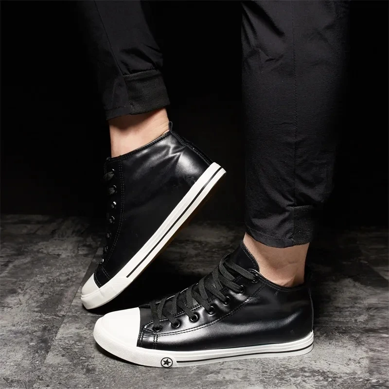 Модные кроссовки из искусственной кожи повседневная Вулканизированная обувь на