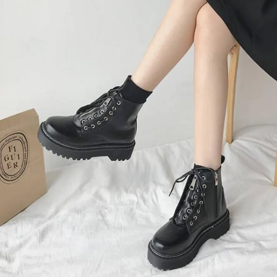 Сезон весна-осень Женские модные панк-сапоги Bottes Femmes На высоком каблуке Обувь в