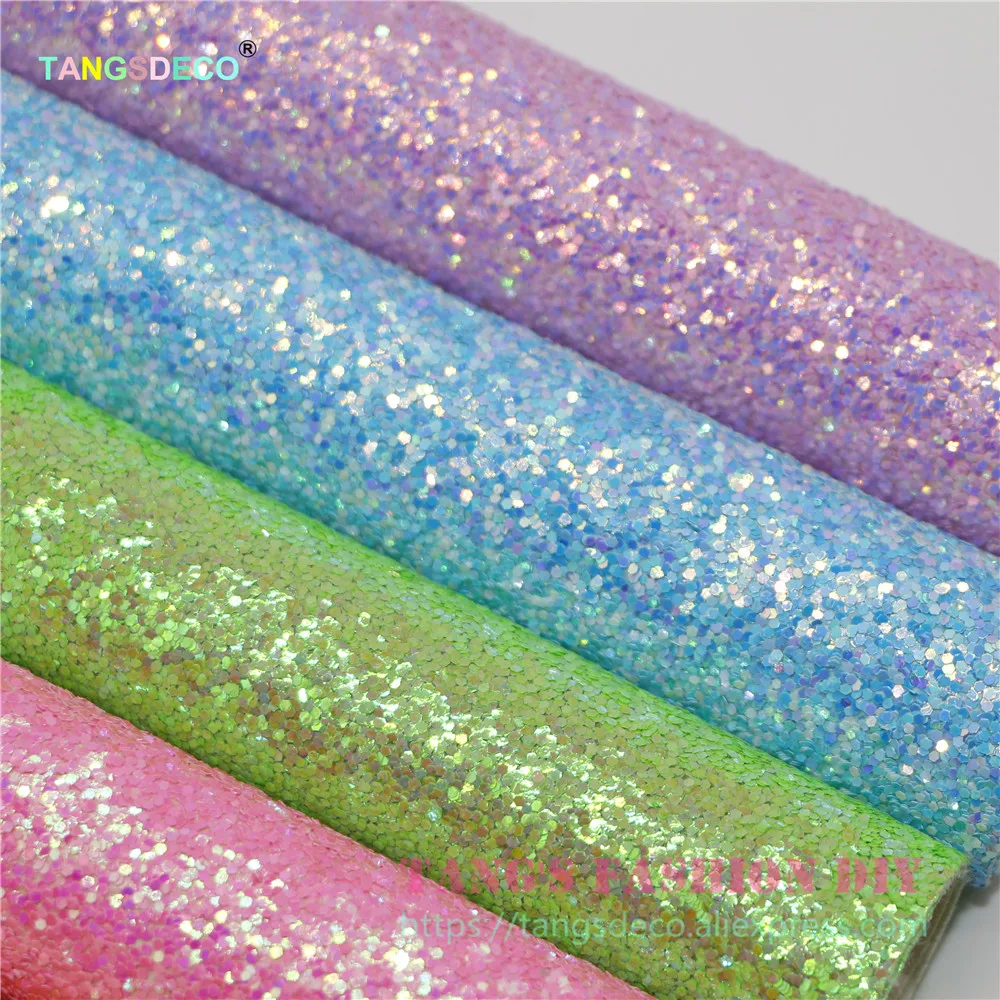 6 шт. 20x22 см флуоресцентный материал для банта из искусственной кожи|glitter leather|synthetic