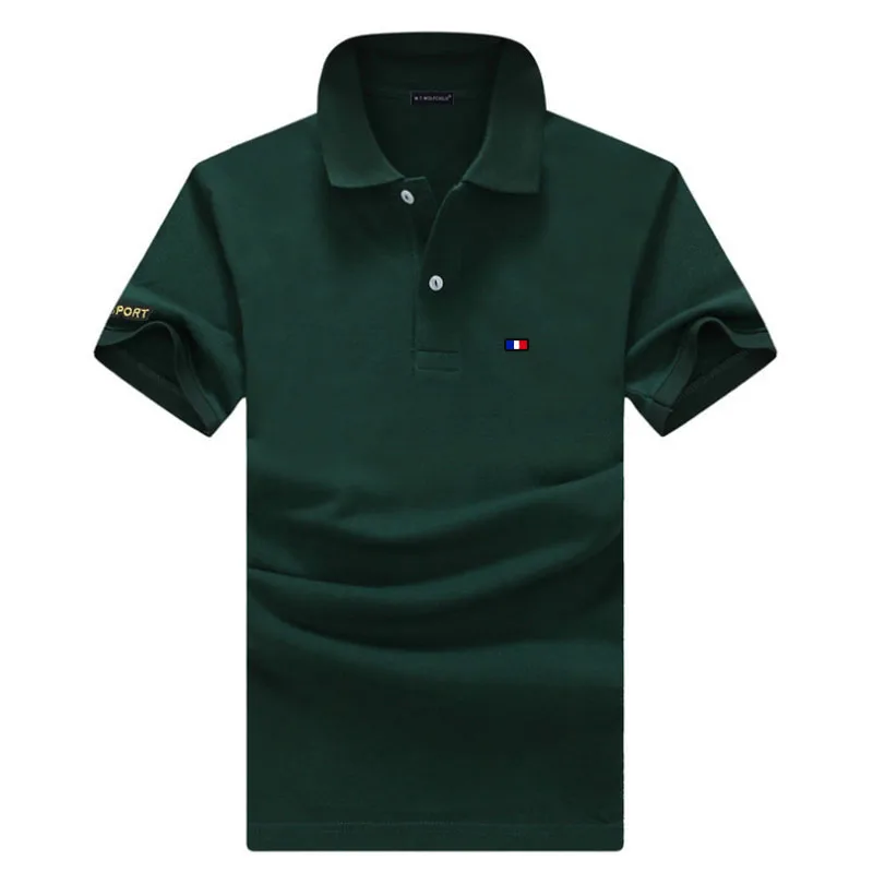 Высококачественные летние мужские рубашки-поло из 100% хлопка повседневная
