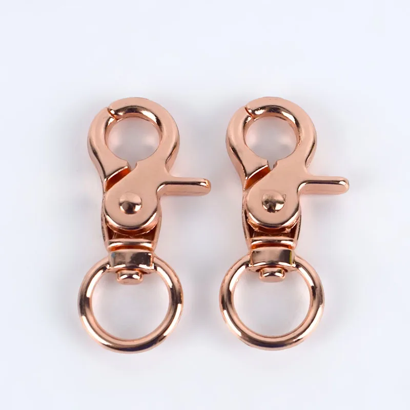rose gold 4 шт./10 шт. металлическая пряжка для сумки, кольцо для ключей, застежка-карабин, поворотный триггер, зажимы, пряжки, крючки для сумок, аксессуары для самостоятельного подключения - Цвет: rose gold