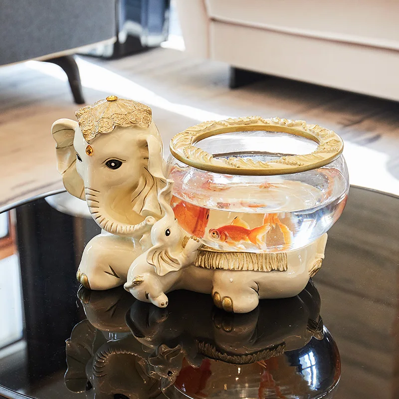 Креативная полимерная статуя в виде слона для аквариума винтажная домашнего