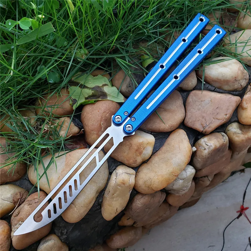 Цельнокроеный тренировочный нож-бабочка EDC Balisong с нескользящим рисунком и