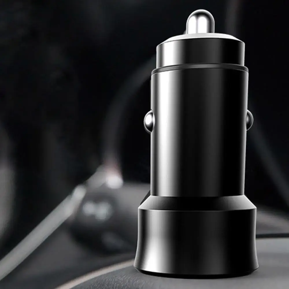 

Aluminum And Zinc Alloy Car Charger 3.4a Private Mode Dual Usb Fast Car Charger Shell Car Charger Convenient To Use