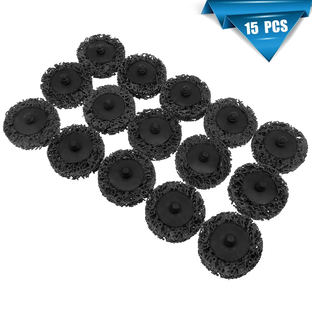 

15PCS 2" 50mm Quick Change Roloc Easy Strip & Clean Discs Black for Paint Rust Removal Auto Surface Prep