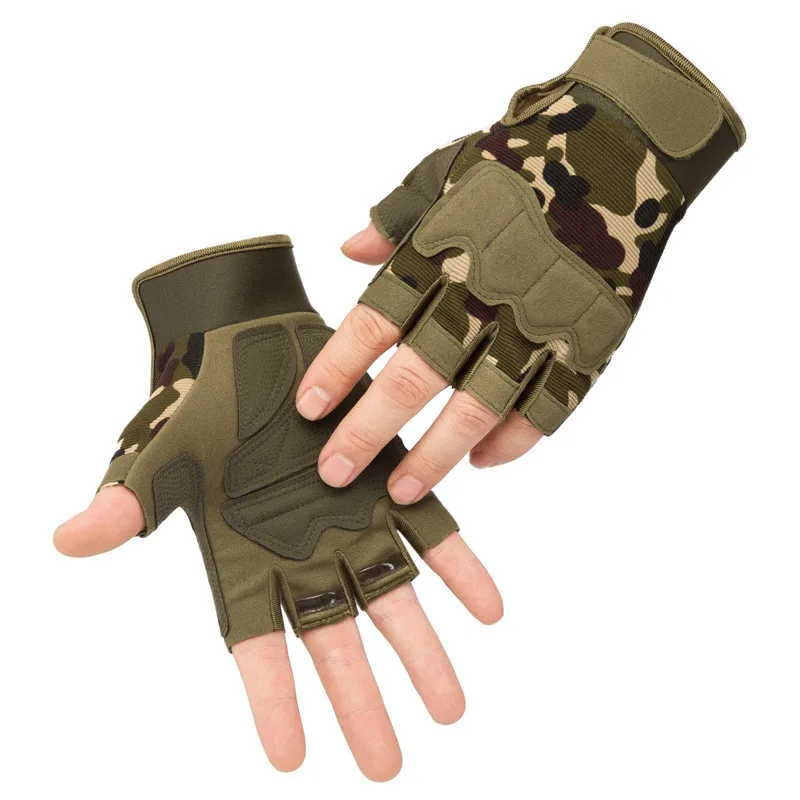 

Military Multicam Camo Outdoor Anti-Slip CS Battle Shooting Paintball Airsoft Army Hunting Gloves Fingerless Tactical Gloves