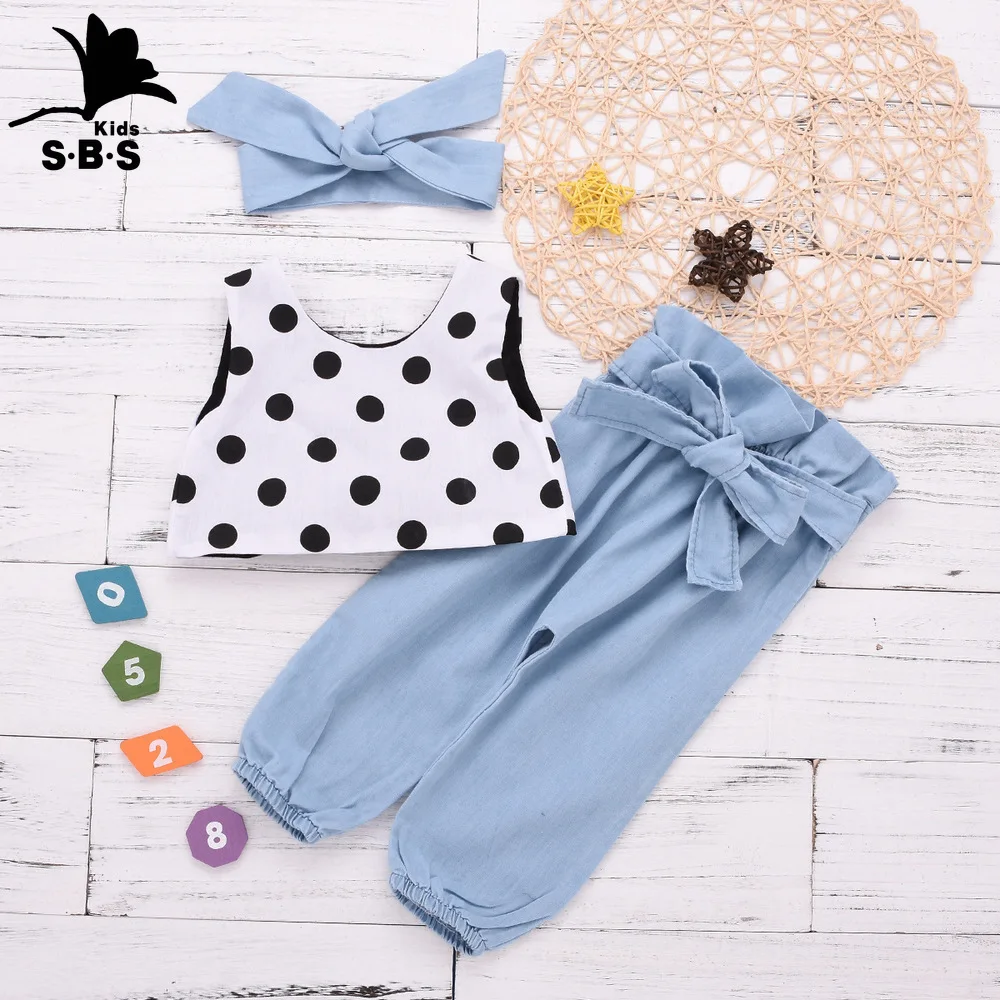 Новое поступление 2019 летний комплект из 3 предметов для маленьких девочек жилет с