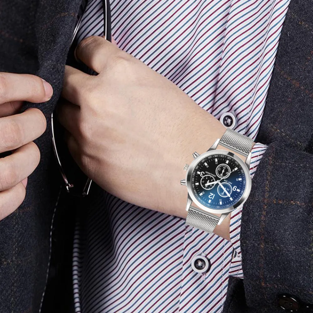 Модные мужские кварцевые часы Montre Homme бизнес часы из нержавеющей стали Циферблат повседневные наручные часы для мужчин s подарок на День Благодарения