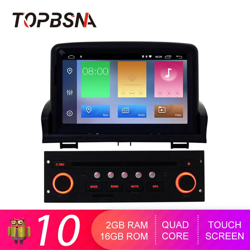 Topsna автомобильный dvd-плеер Android 10 для peugeot 307 2007-2011 gps навигация Мультимедийная лента рекордер 1 din автомагнитола стерео wifi
