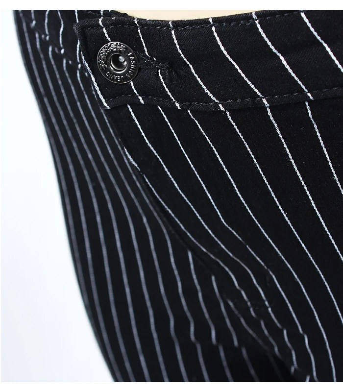 Женские джинсы с высокой талией Youaxon черные эластичные узкие брюки в белую