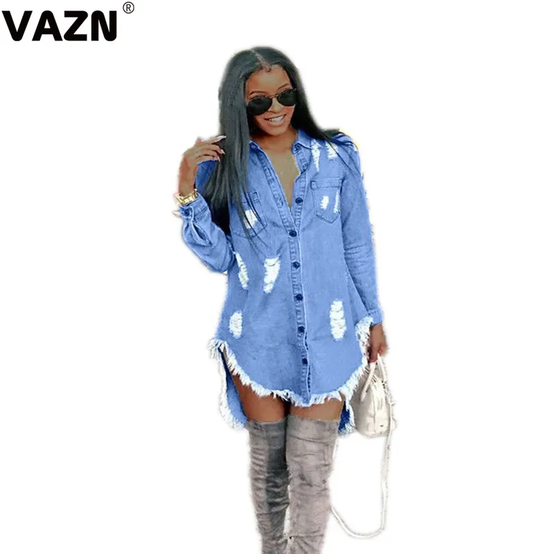 Элегантный продукт 2019 летнее сексуальное женское синее мини-платье VAZN GLSD18127 с