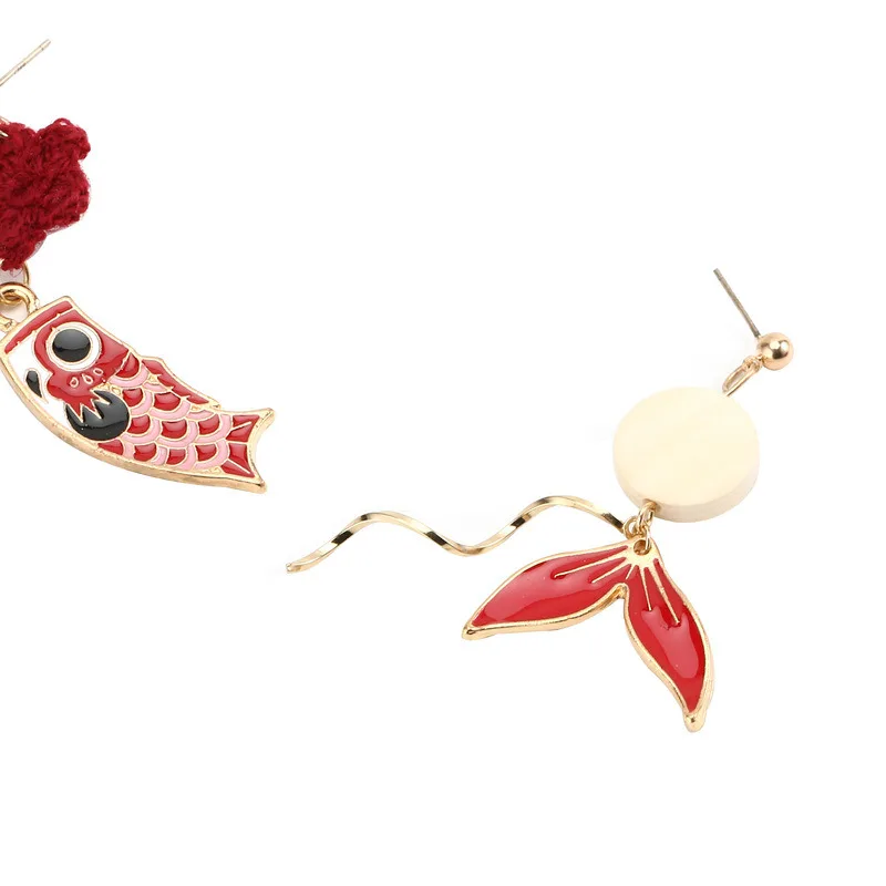 DoreenBeads горячие новые модные серьги гвоздики в японском стиле рыбий хвост кулон