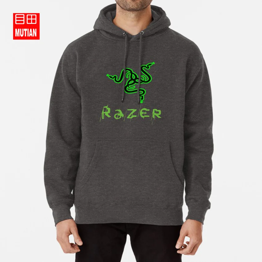 darkgrey-hoodie Толстовки с капюшоном с логотипом razer игровой компьютер razer - Цвет: darkgrey-hoodie