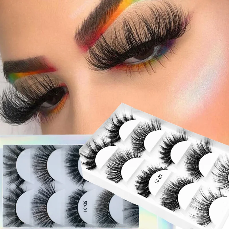 Ресницы Накладные 5D имитирующие натуральный густой и мех норки 5 пар | Красота