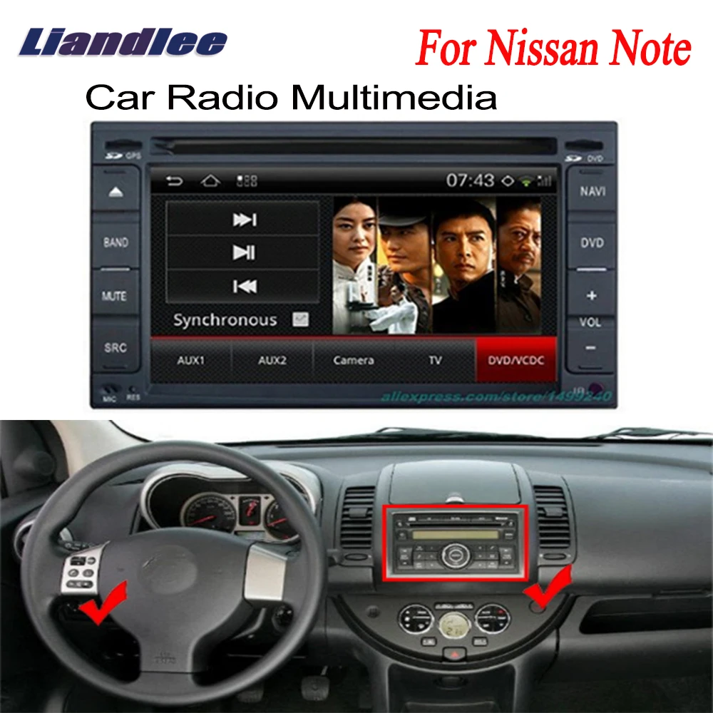 Навигатор Liandlee 2 Din для Nissan Note 2005 ~ 2012 радио CD DVD-плеер аудио видео стерео OBD2 TV |