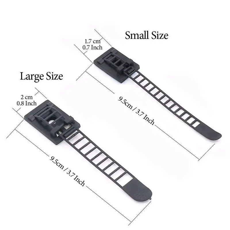 50 шт. 2 размера Регулируемый самоклеющийся нейлоновый кабель ремни Кабельные