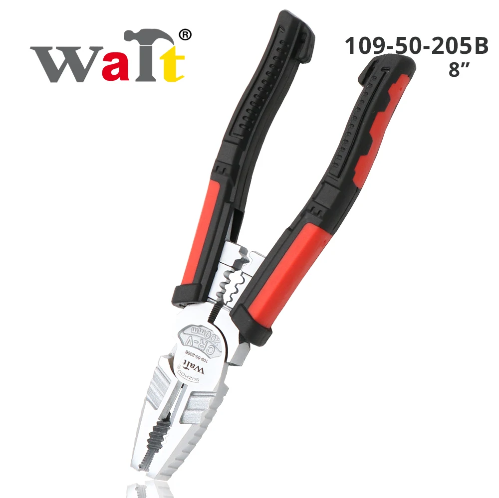 WAIT-Alicates multifuncionales, pelacables, herramienta de prensado, alicates profesionales de electricista