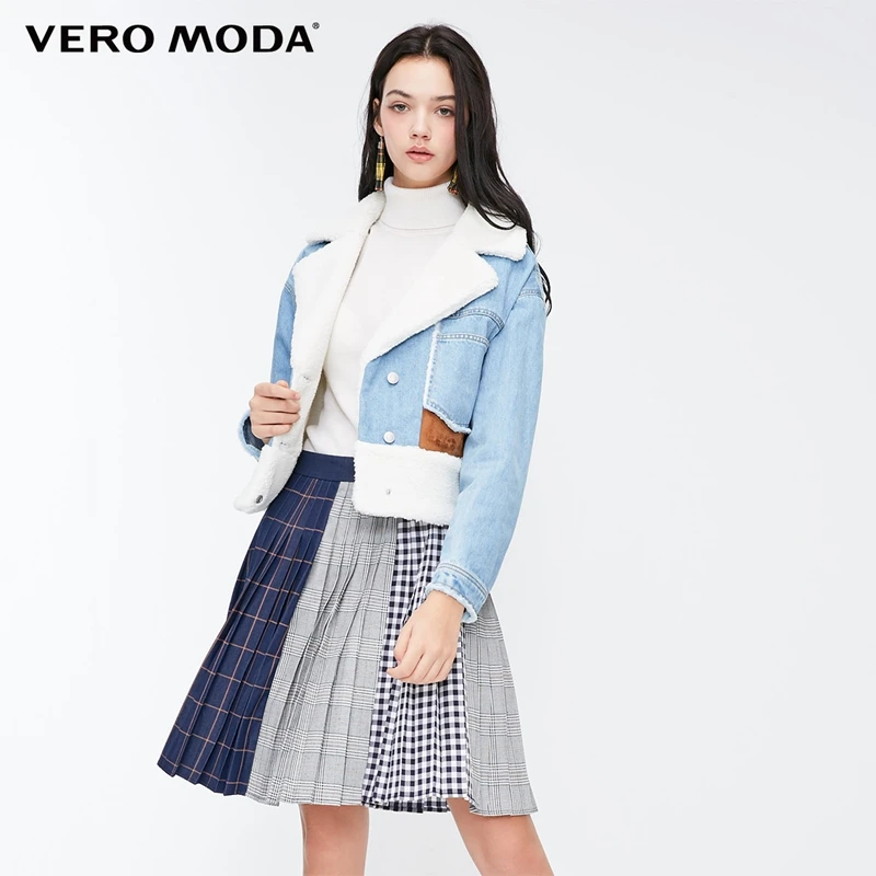 Vero Moda Новые поступления уличный стиль плед Сращивание трапециевидной формы плиссированная юбка | 318337518