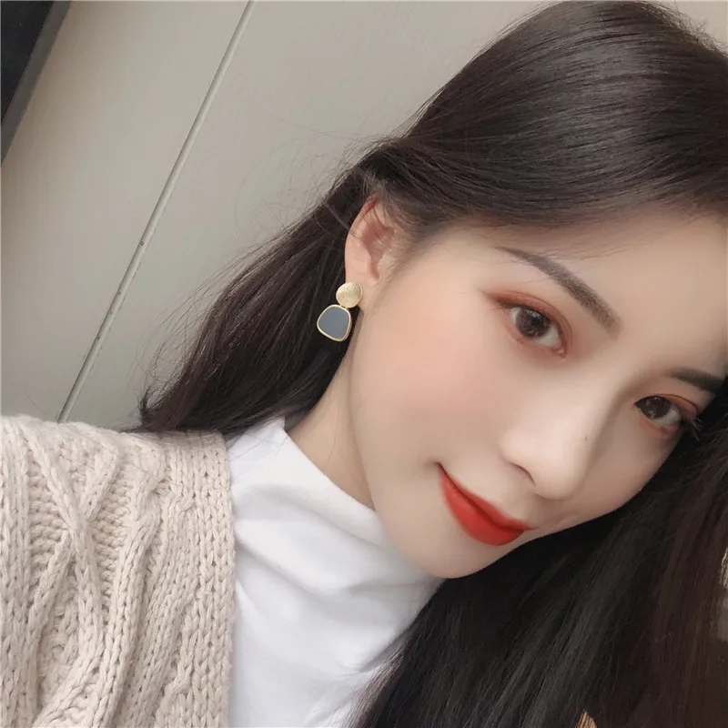 Новые свежие блестящие женские серьги RUANME южнокорейские нестандартные