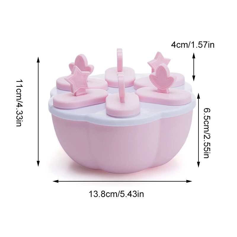 

Plastic Ice Cream Molds 6 Cell Ice Cube Tray Food Safe Popsicle Maker DIY Homemade Freezer Ice Lolly Mould Home Kitchen