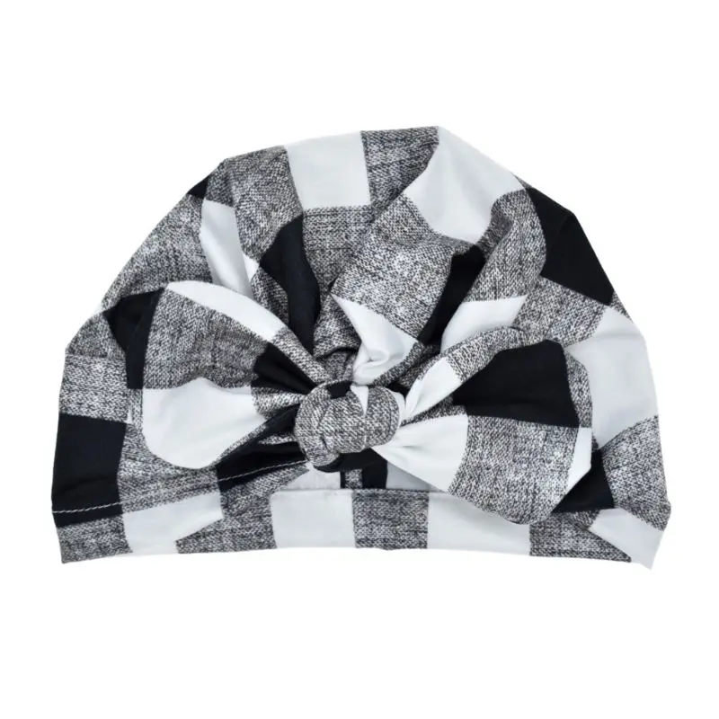 

Newborn Baby Boy Girl Cotton Sun Hat Floral Stripes Plaid Printed Adjustable Bowknot Toddler Turban Beanie Cap Elastic Head Wrap