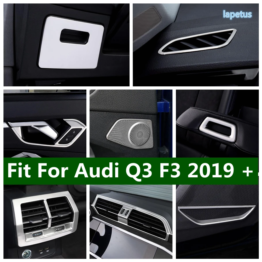 

Glass Lift Button / Pillar A & Door Loudspeaker / Air Vent / Handle Bowl Cover Trim Fit For Audi Q3 F3 2019 2020 2021 Accessory