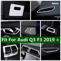 the copilot glove storage box handle sequins cover trim fit for audi q3 f3 2019 2020 2021 silver interior modified accessories