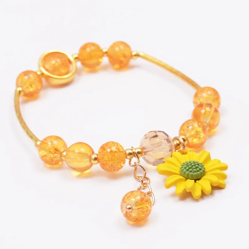 2021 милый маленький кристальная брошь в форме маргаритки браслет Корейская