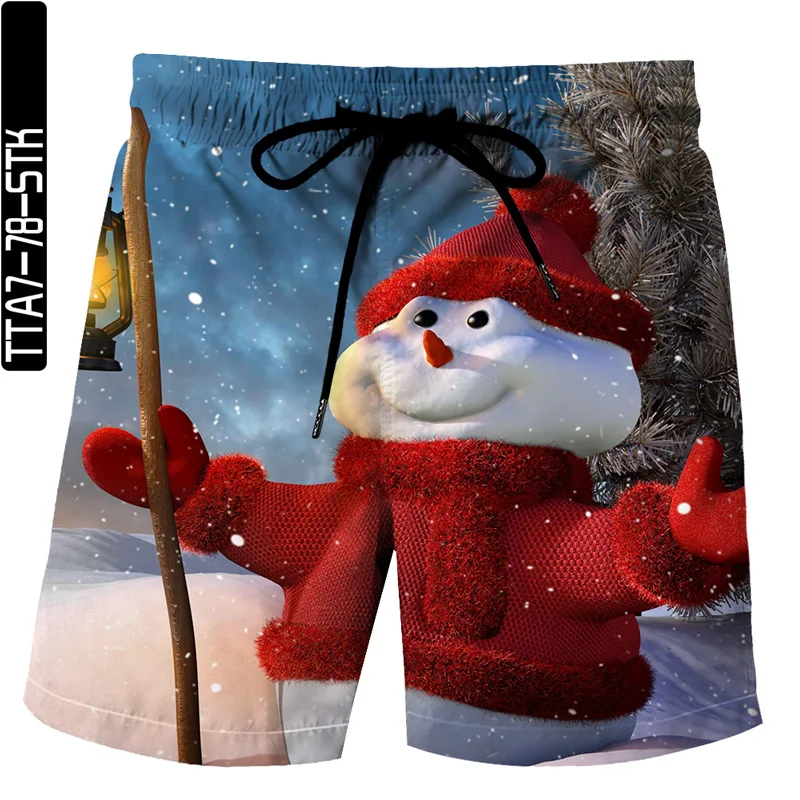 

2021 summer new style 3D printed male shorts high-quality beach pants Christmas animal elements popular new trends hip-hop style