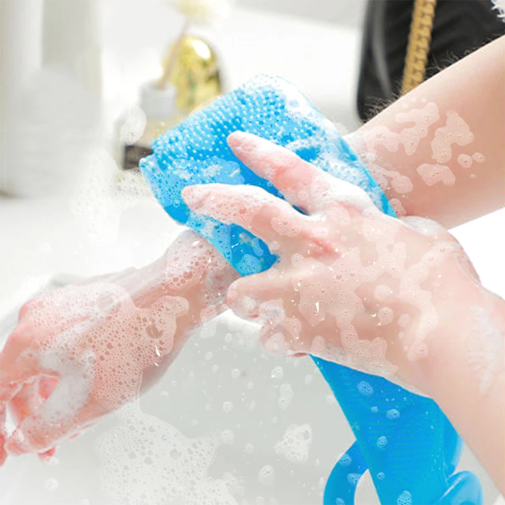 Двусторонняя Массажная щетка для ванной из силикона с эффектом