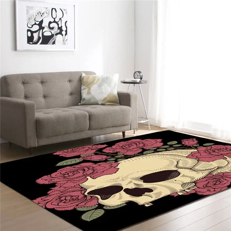 LeRadore Floor Mat Skull Anti-slip Waterproof Carpet for Doormat Rug Porch Water Absorption Living Room Bedroom | Дом и сад
