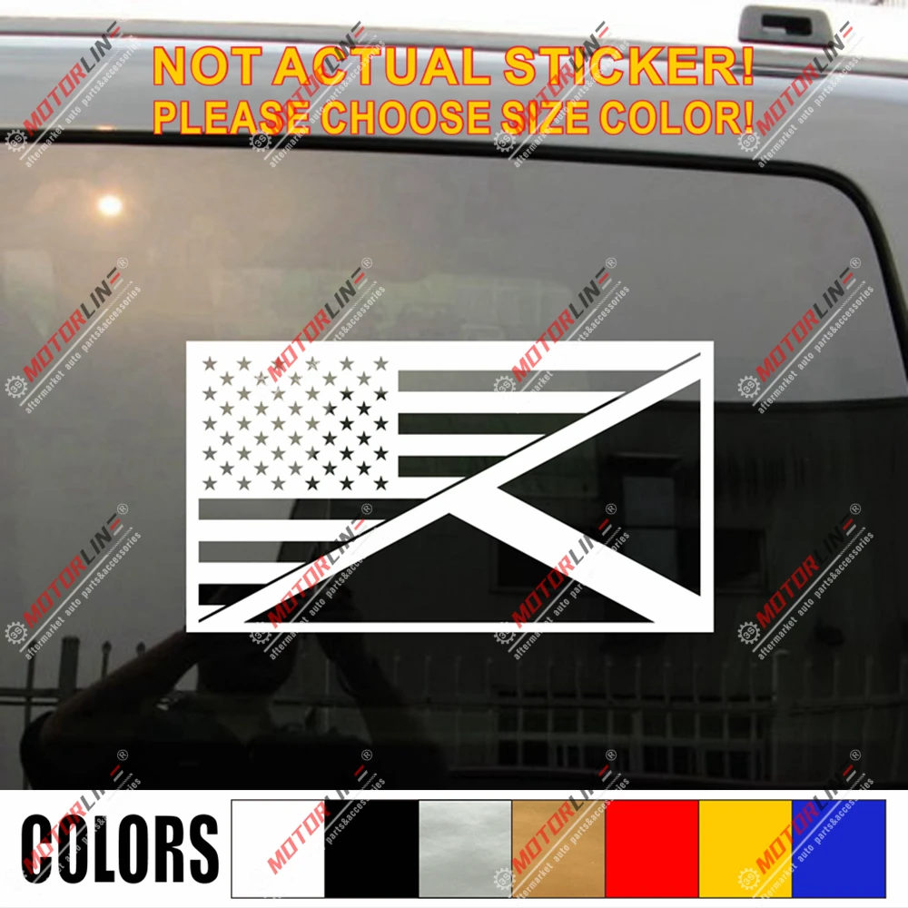 

Scottish American Flag merged Decal Sticker Scotland USA Car Vinyl pick size