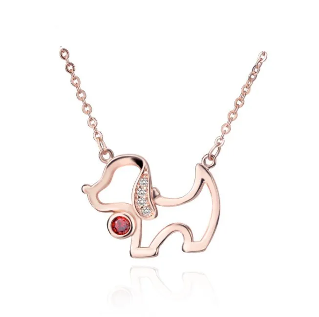 Женское Ожерелье с кристаллами ENDELI серебро 2021 пробы в виде милой собаки модные