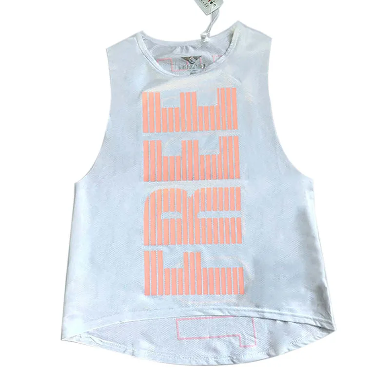 

Women Quick-Dry Sexy Letter Printed Shirt Running Shirt Tops Breathable Sports Shirt Yoga Top Gym Clothes Sportswear
